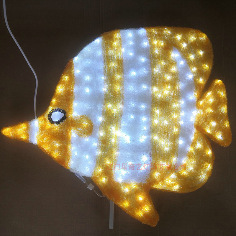 LED 户外防水插地滴胶金鱼造型灯